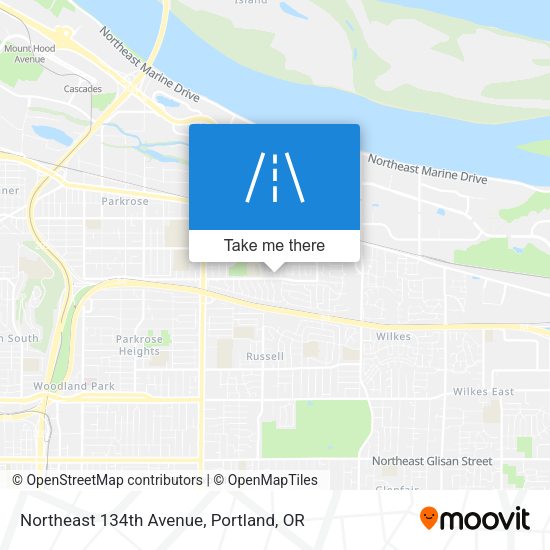 Northeast 134th Avenue map