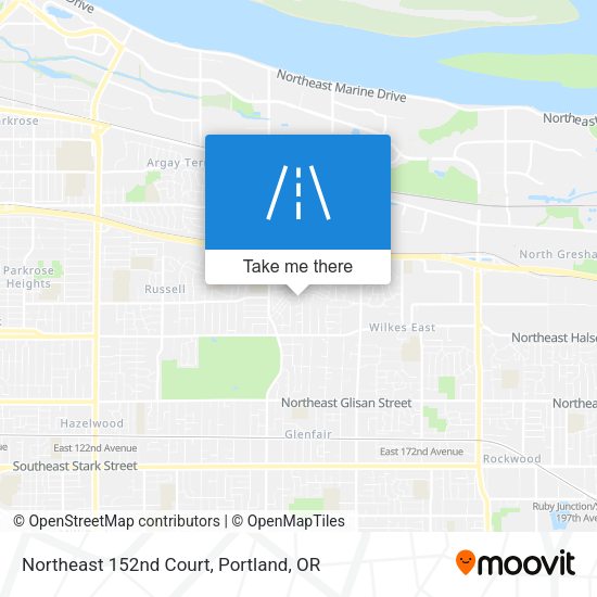 Northeast 152nd Court map