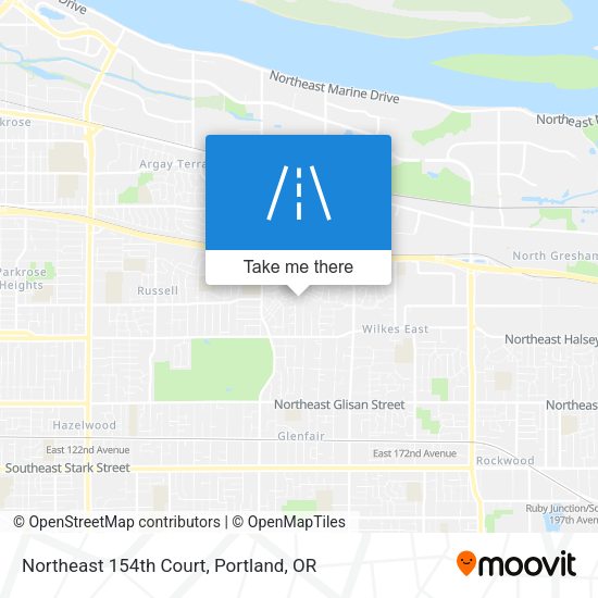 Northeast 154th Court map