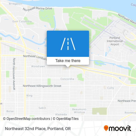 Northeast 32nd Place map
