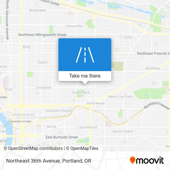 Northeast 36th Avenue map
