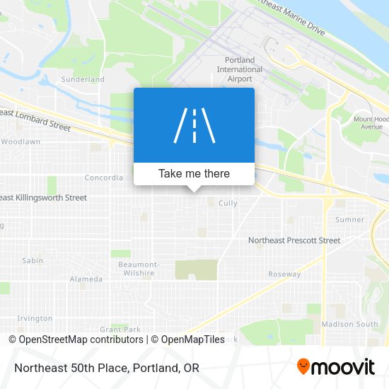 Northeast 50th Place map