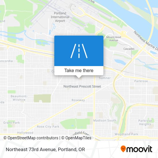 Northeast 73rd Avenue map