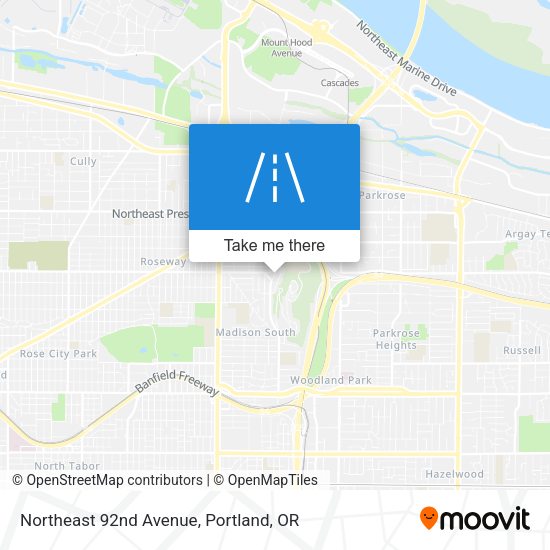 Northeast 92nd Avenue map