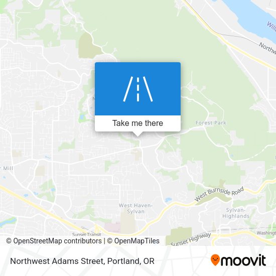 Northwest Adams Street map