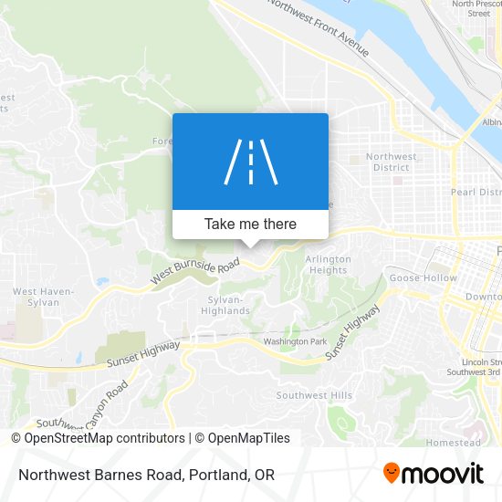 Northwest Barnes Road map