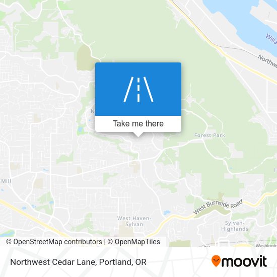 Northwest Cedar Lane map