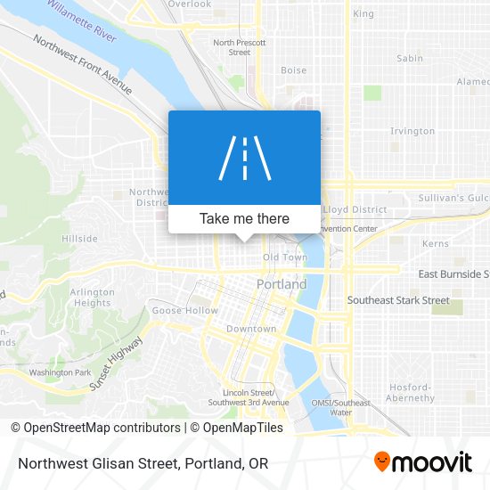 Mapa de Northwest Glisan Street