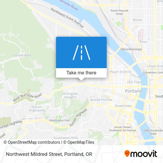 Northwest Mildred Street map