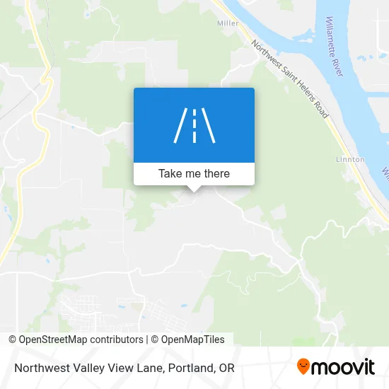 Northwest Valley View Lane map