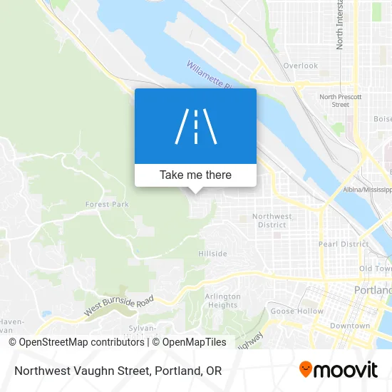 Northwest Vaughn Street map