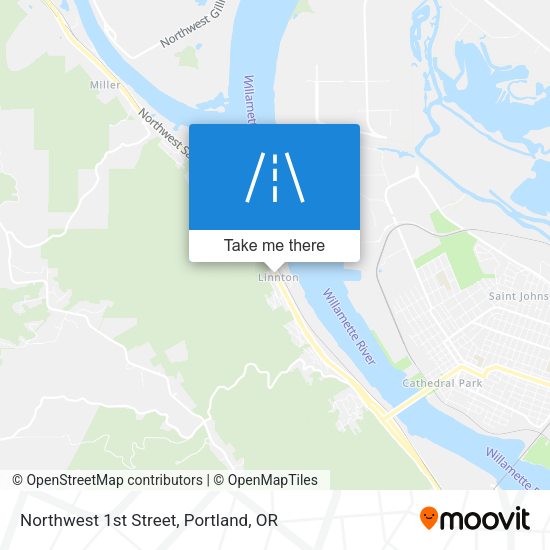Northwest 1st Street map
