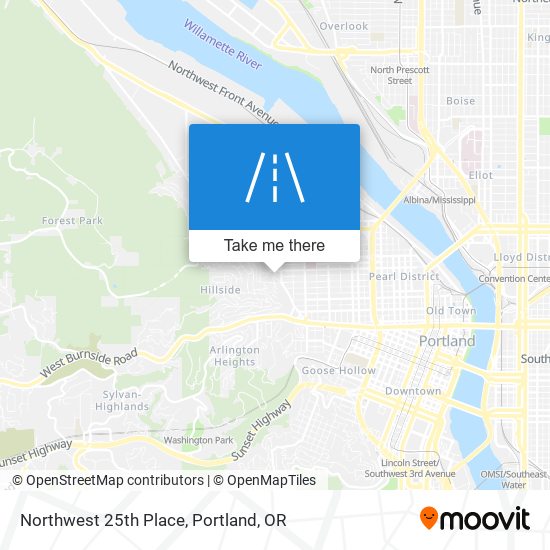 Northwest 25th Place map