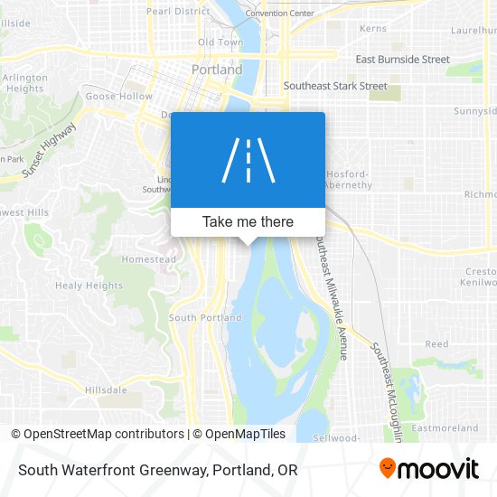 Mapa de South Waterfront Greenway