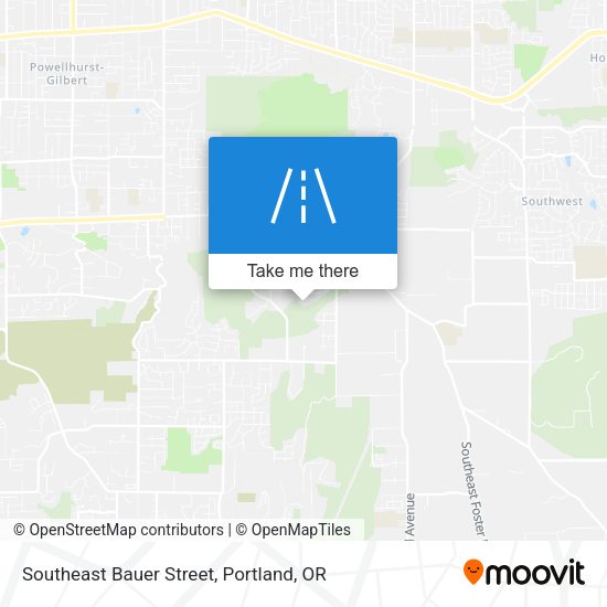 Southeast Bauer Street map
