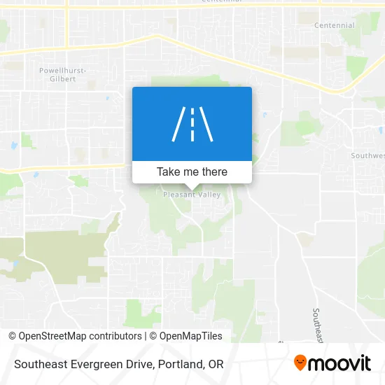 Southeast Evergreen Drive map