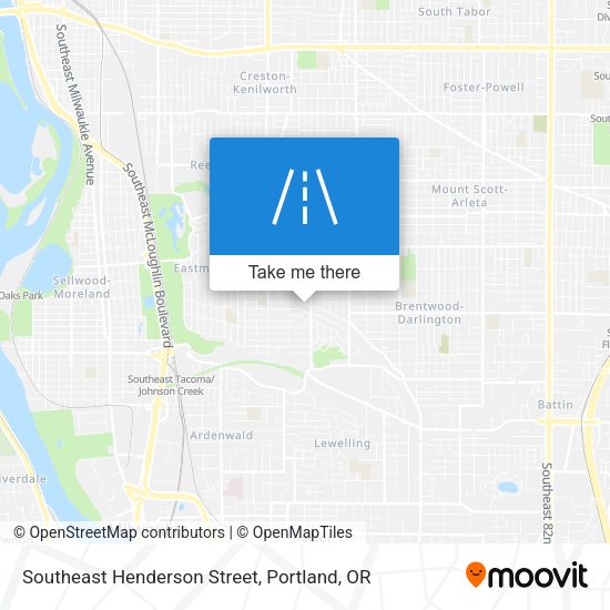 Southeast Henderson Street map
