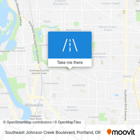 Southeast Johnson Creek Boulevard map