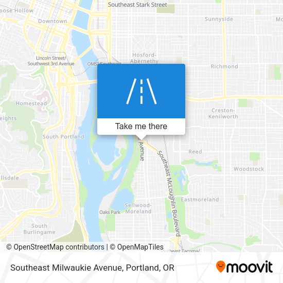 Southeast Milwaukie Avenue map