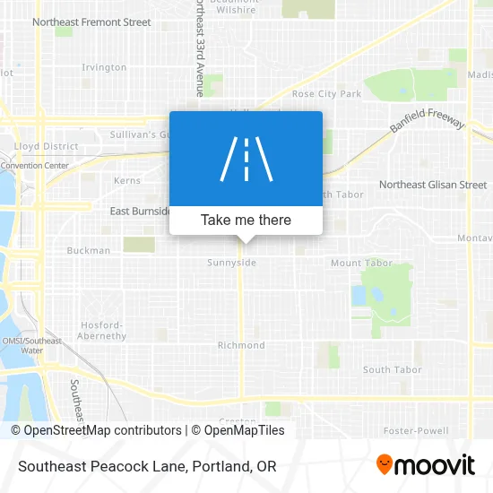 Southeast Peacock Lane map