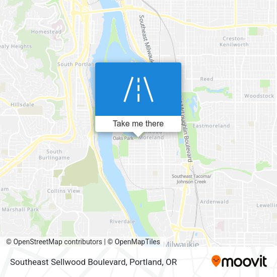 Mapa de Southeast Sellwood Boulevard