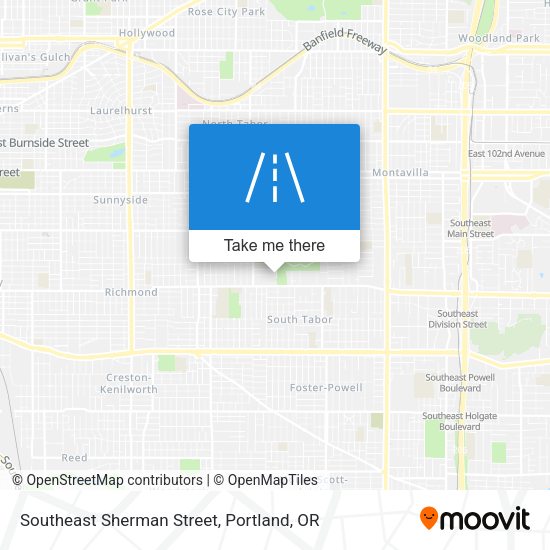 Southeast Sherman Street map
