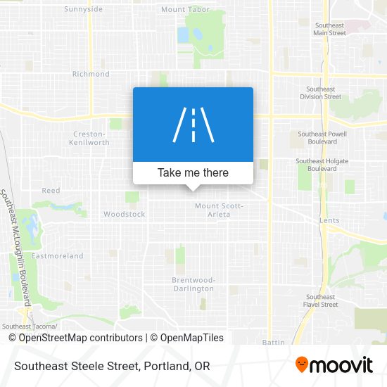 Southeast Steele Street map