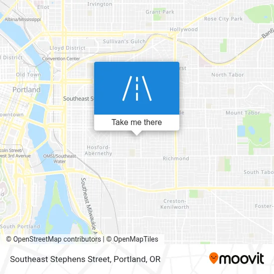 Southeast Stephens Street map