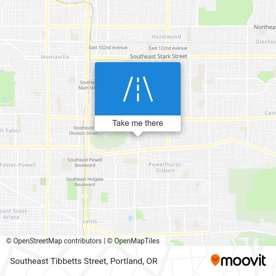 Southeast Tibbetts Street map