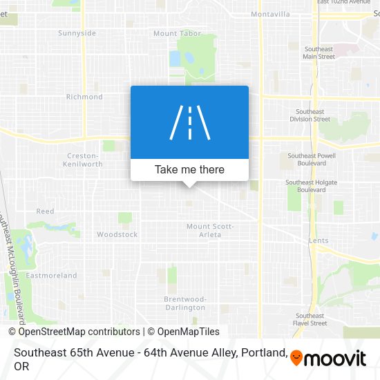 Southeast 65th Avenue - 64th Avenue Alley map