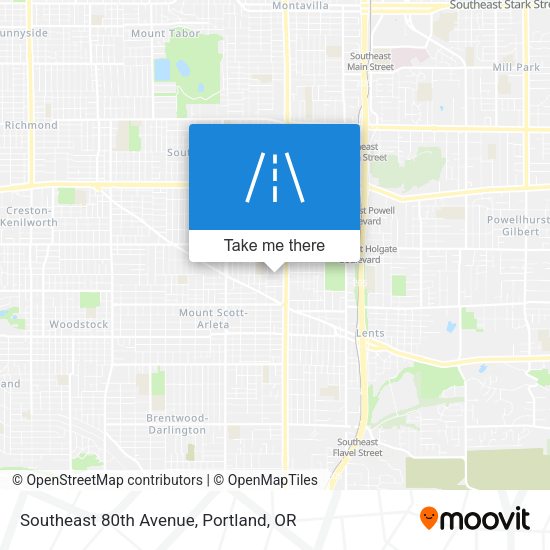 Southeast 80th Avenue map