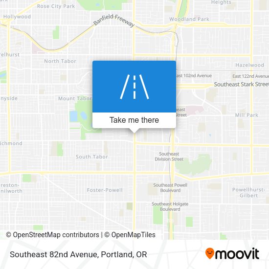 Southeast 82nd Avenue map