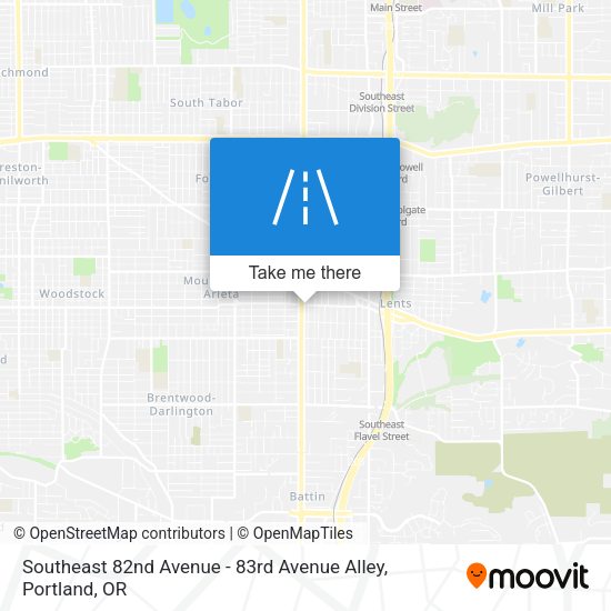 Southeast 82nd Avenue - 83rd Avenue Alley map