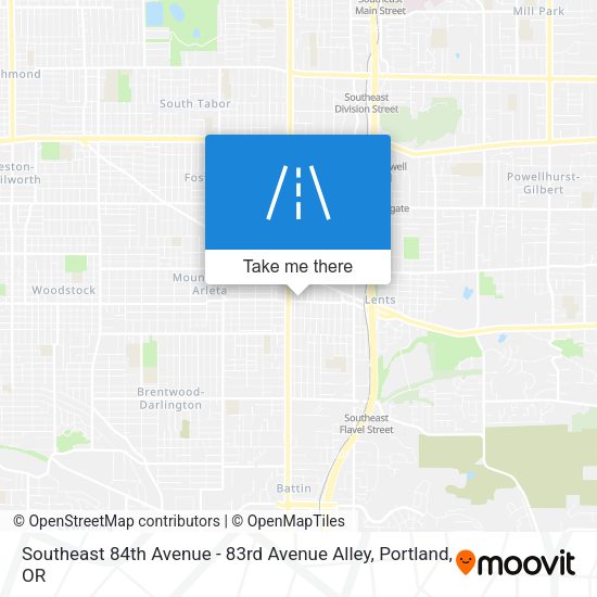 Southeast 84th Avenue - 83rd Avenue Alley map