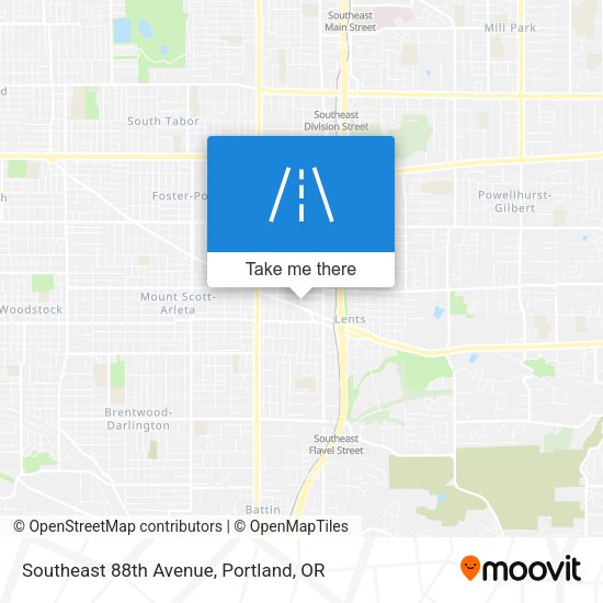 Southeast 88th Avenue map