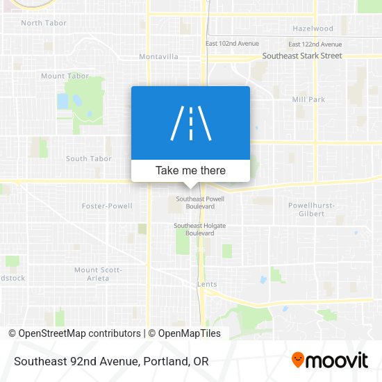 Southeast 92nd Avenue map