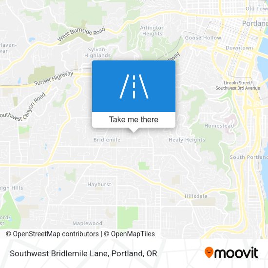 Southwest Bridlemile Lane map