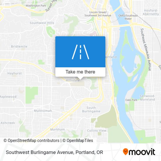 Southwest Burlingame Avenue map