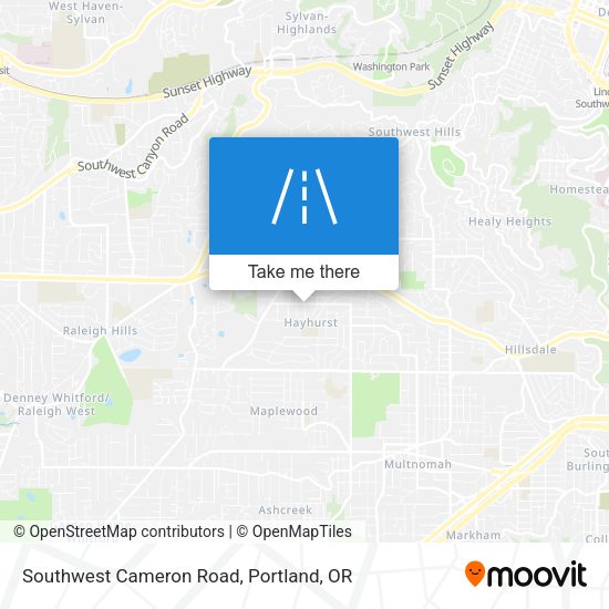 Southwest Cameron Road map