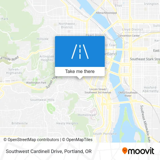 Southwest Cardinell Drive map