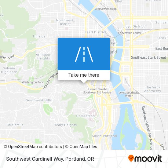 Southwest Cardinell Way map