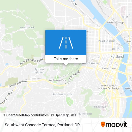 Mapa de Southwest Cascade Terrace