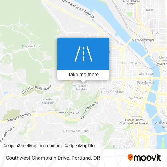 Southwest Champlain Drive map