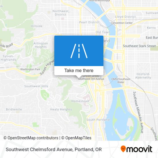 Southwest Chelmsford Avenue map