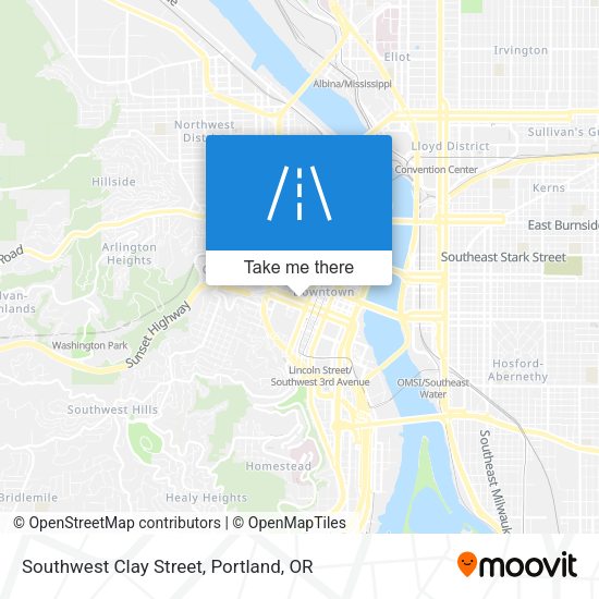 Southwest Clay Street map