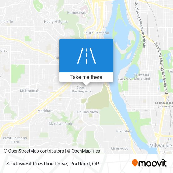 Southwest Crestline Drive map