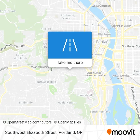 Southwest Elizabeth Street map