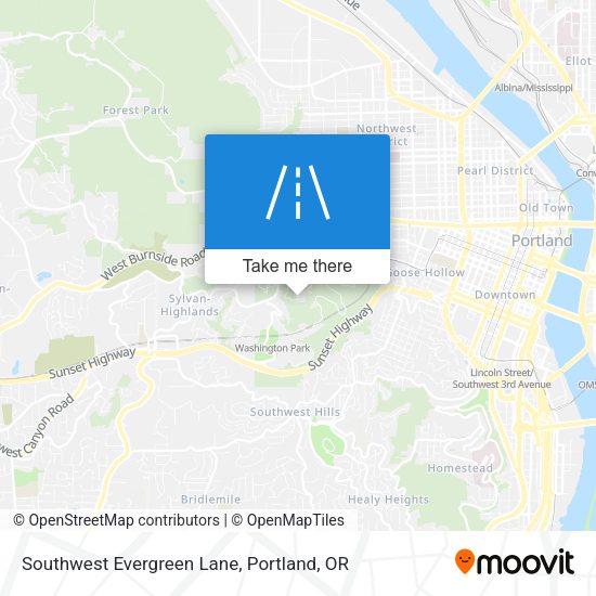 Mapa de Southwest Evergreen Lane