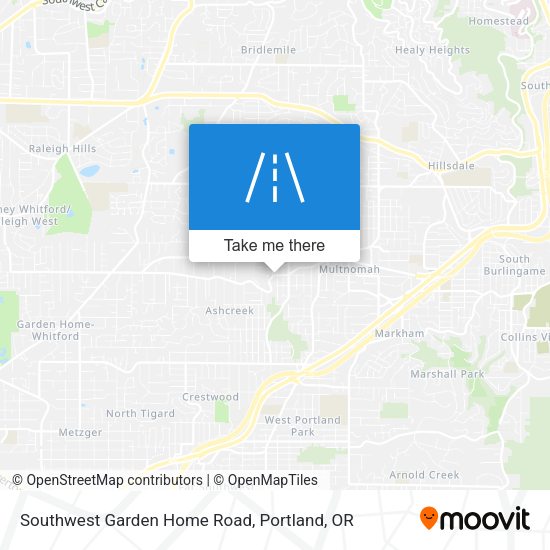 Southwest Garden Home Road map