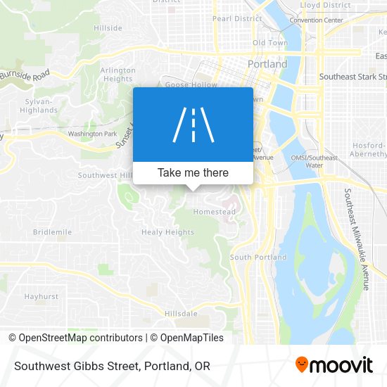 Mapa de Southwest Gibbs Street